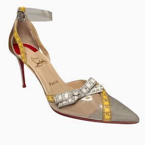 Christian Louboutin Metripump 85 PVC/Ruban/Patent Patent Heels EU 37.5 US 7.5